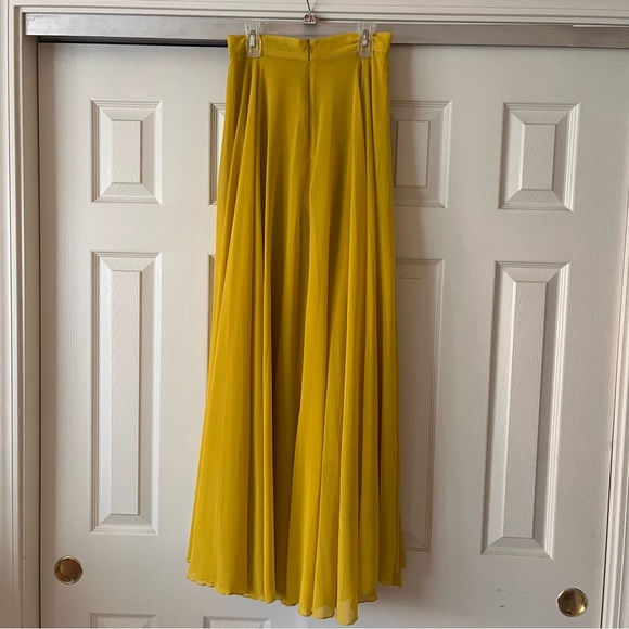 Marigold Yellow Maxi Skirt High Waist Sheer - Picture 5 of 10